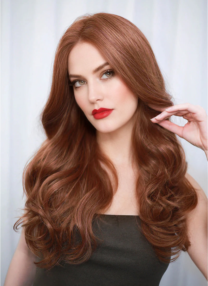 Auburn Wavy Mono Top Lace Wig