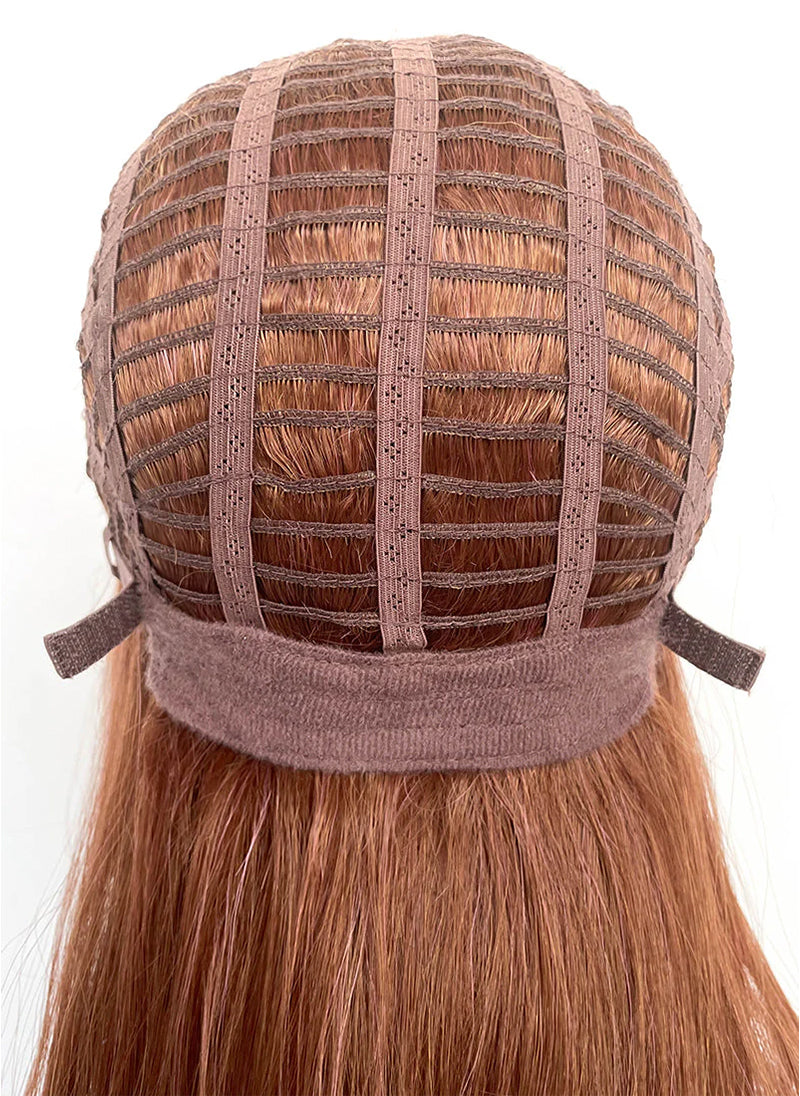 Brown Mixed Blonde Wavy Mono Top Kanekalon Lace Wig MN019