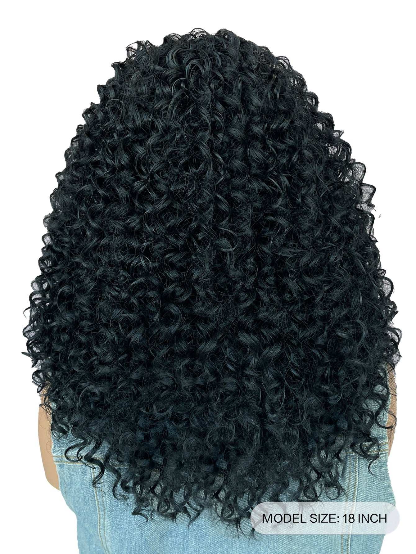 Curly Lace Front Wig Synthetic Hair 12 inch Black Fluffy Spring Curly hair