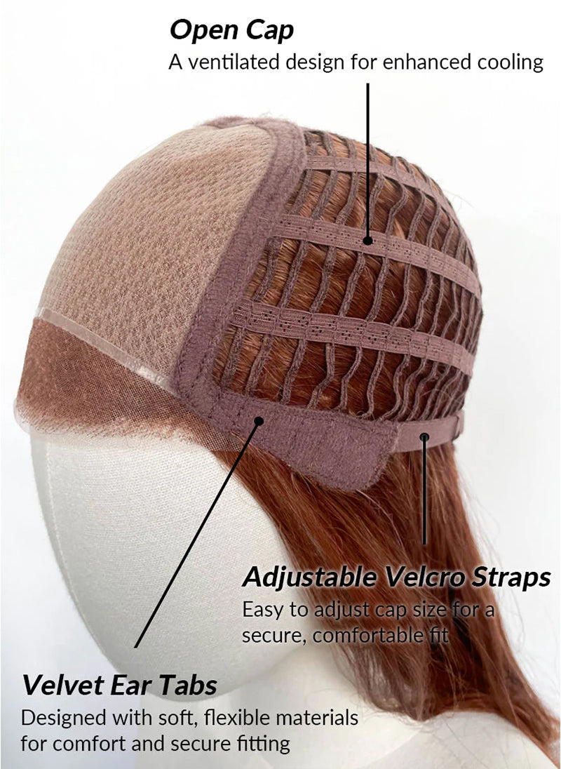 Auburn Wavy Mono Top Lace Wig