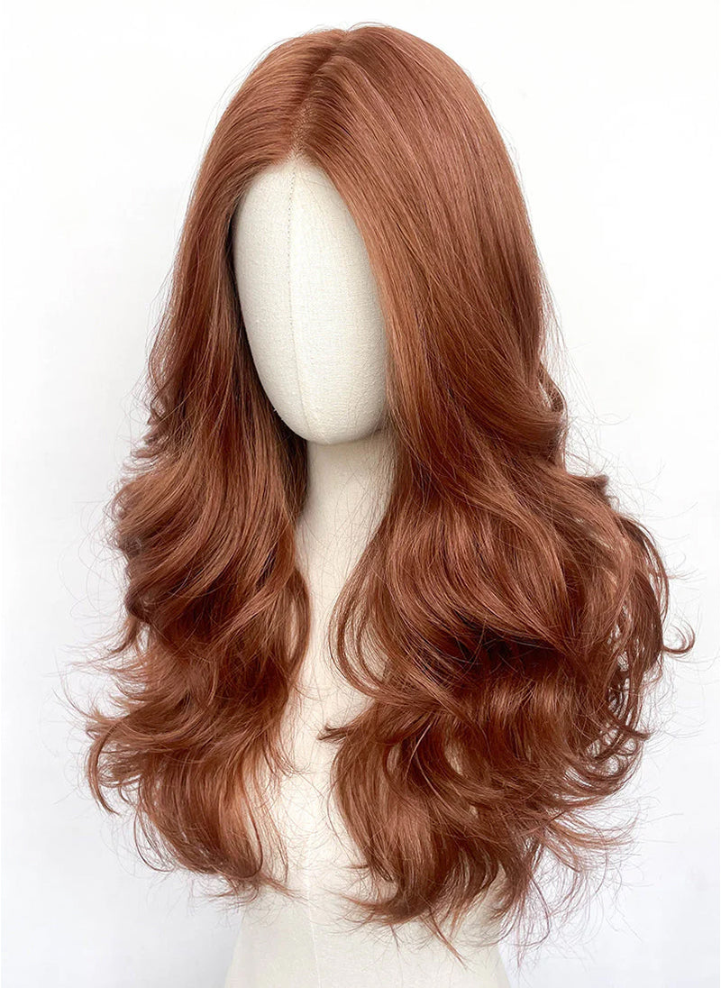 Auburn Wavy Mono Top Lace Wig