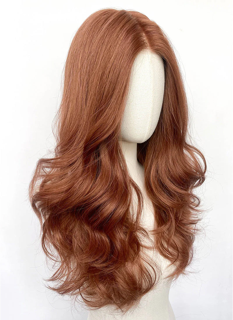 Auburn Wavy Mono Top Lace Wig