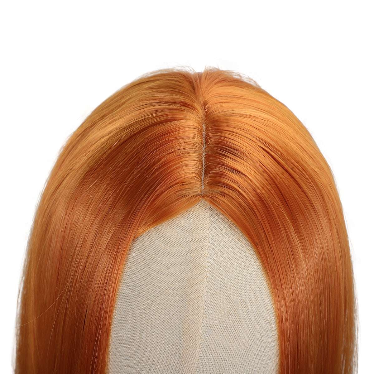 Women'S Hippie Style Wig - Only Wig, Long Straight Synthetic Orange Ginger Brown Cosplay Wig, Heat Resistant Rose Net, 100% Density - Perfect for 60s, 70s, 80s Women Rock Band Disco Cosplay, Halloween and Part