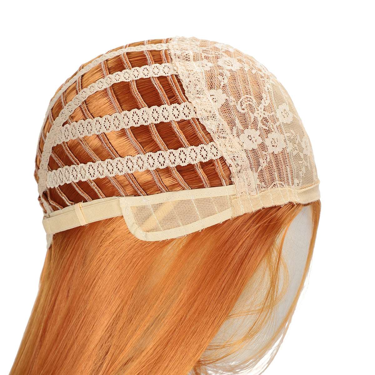 Women'S Hippie Style Wig - Only Wig, Long Straight Synthetic Orange Ginger Brown Cosplay Wig, Heat Resistant Rose Net, 100% Density - Perfect for 60s, 70s, 80s Women Rock Band Disco Cosplay, Halloween and Part
