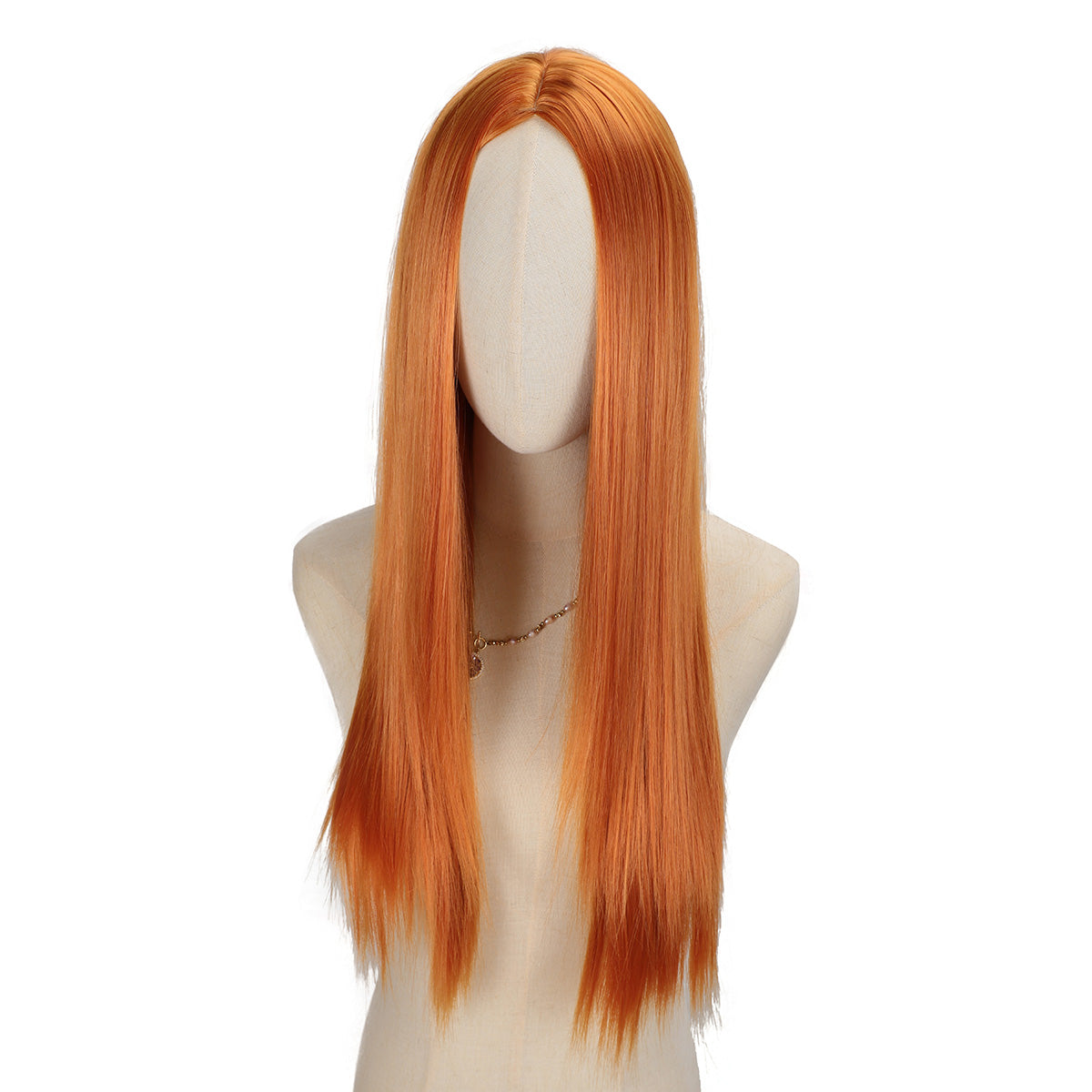 Women'S Hippie Style Wig - Only Wig, Long Straight Synthetic Orange Ginger Brown Cosplay Wig, Heat Resistant Rose Net, 100% Density - Perfect for 60s, 70s, 80s Women Rock Band Disco Cosplay, Halloween and Part