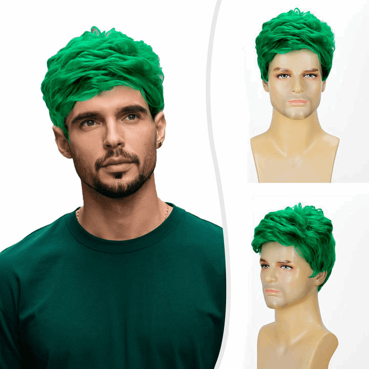 Lightweight & Breathable Men's Wig – Heat-Resistant Synthetic Material