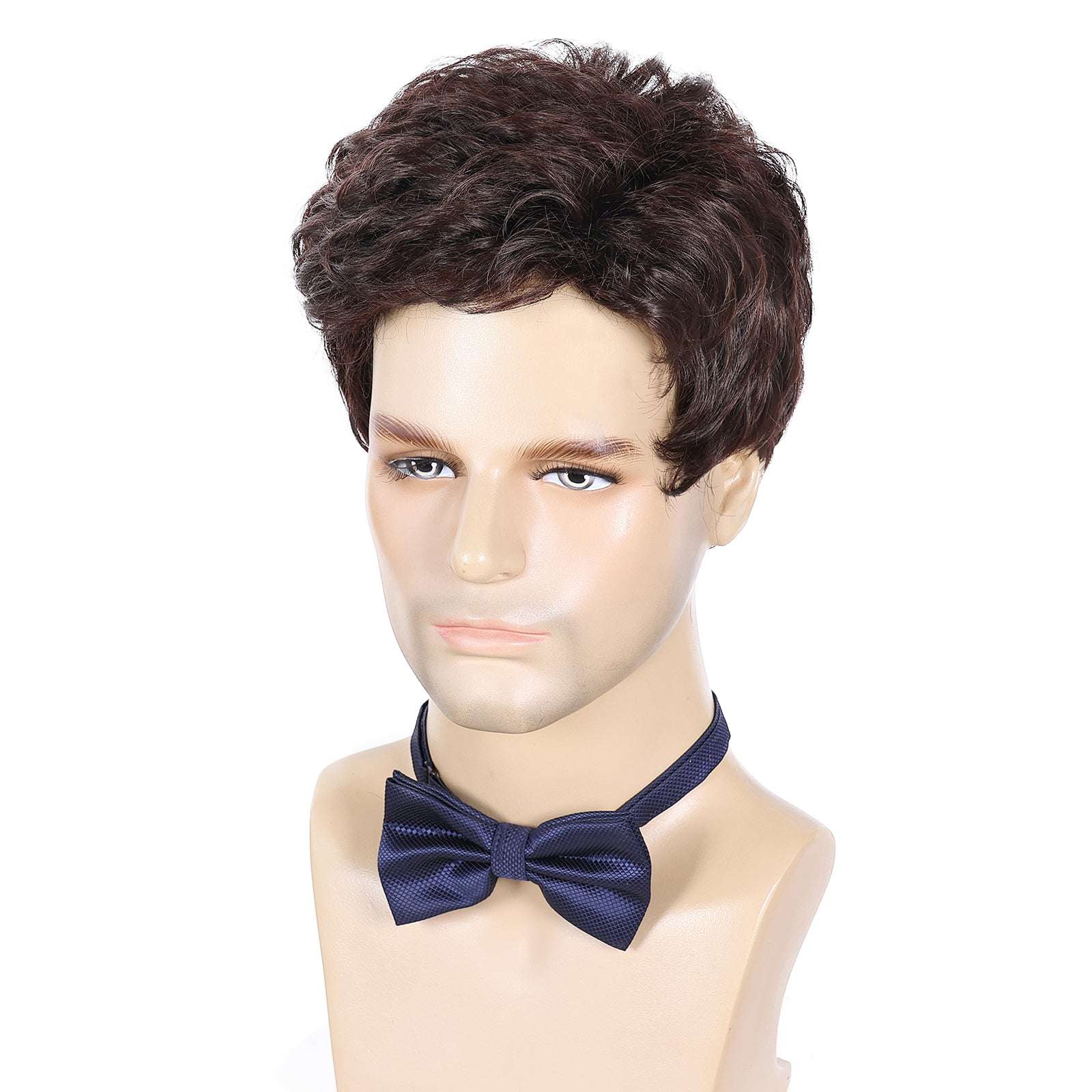 Middle-Aged Men's Wig – Heat-Resistant Material, Natural Gray Coverage