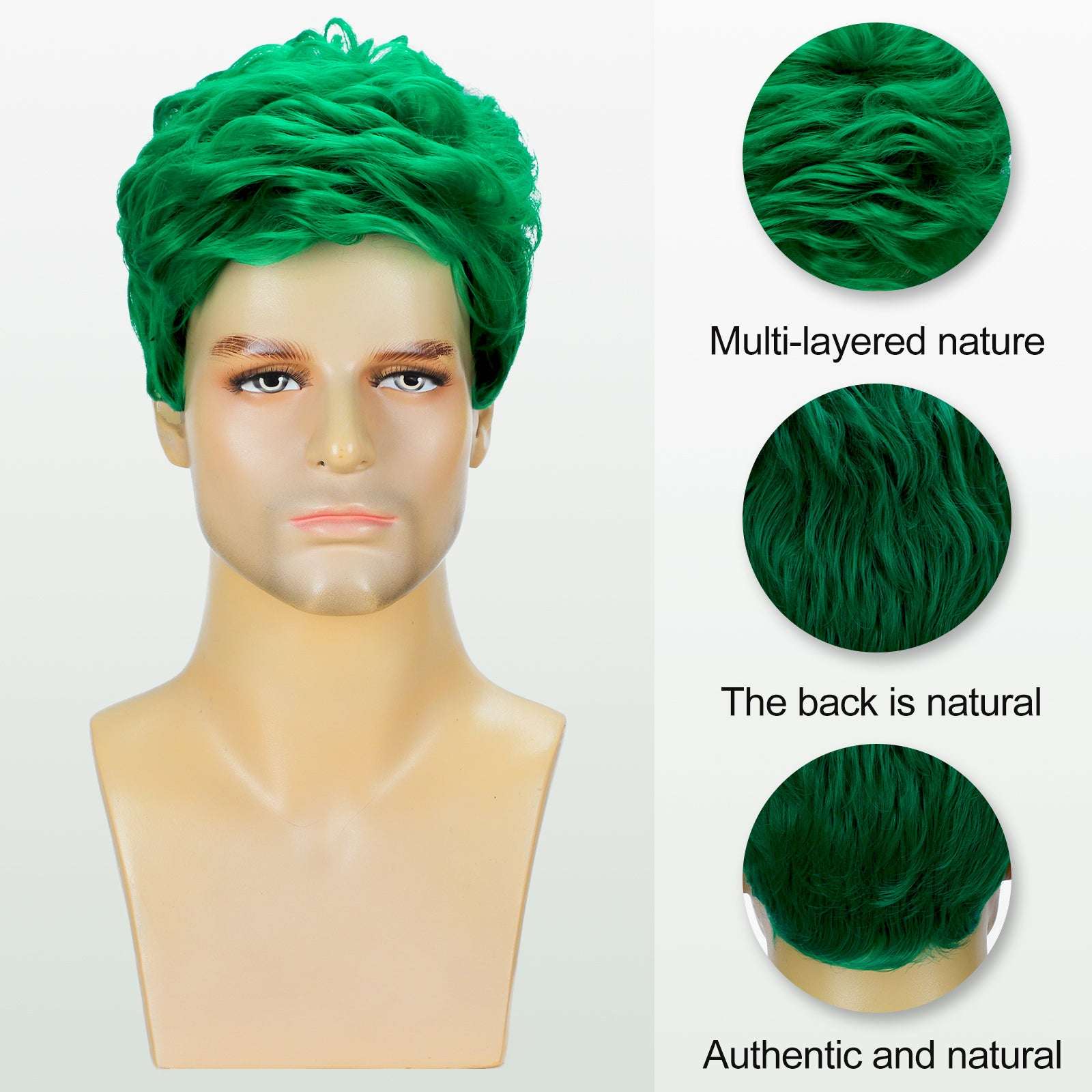 Lightweight & Breathable Men's Wig – Heat-Resistant Synthetic Material