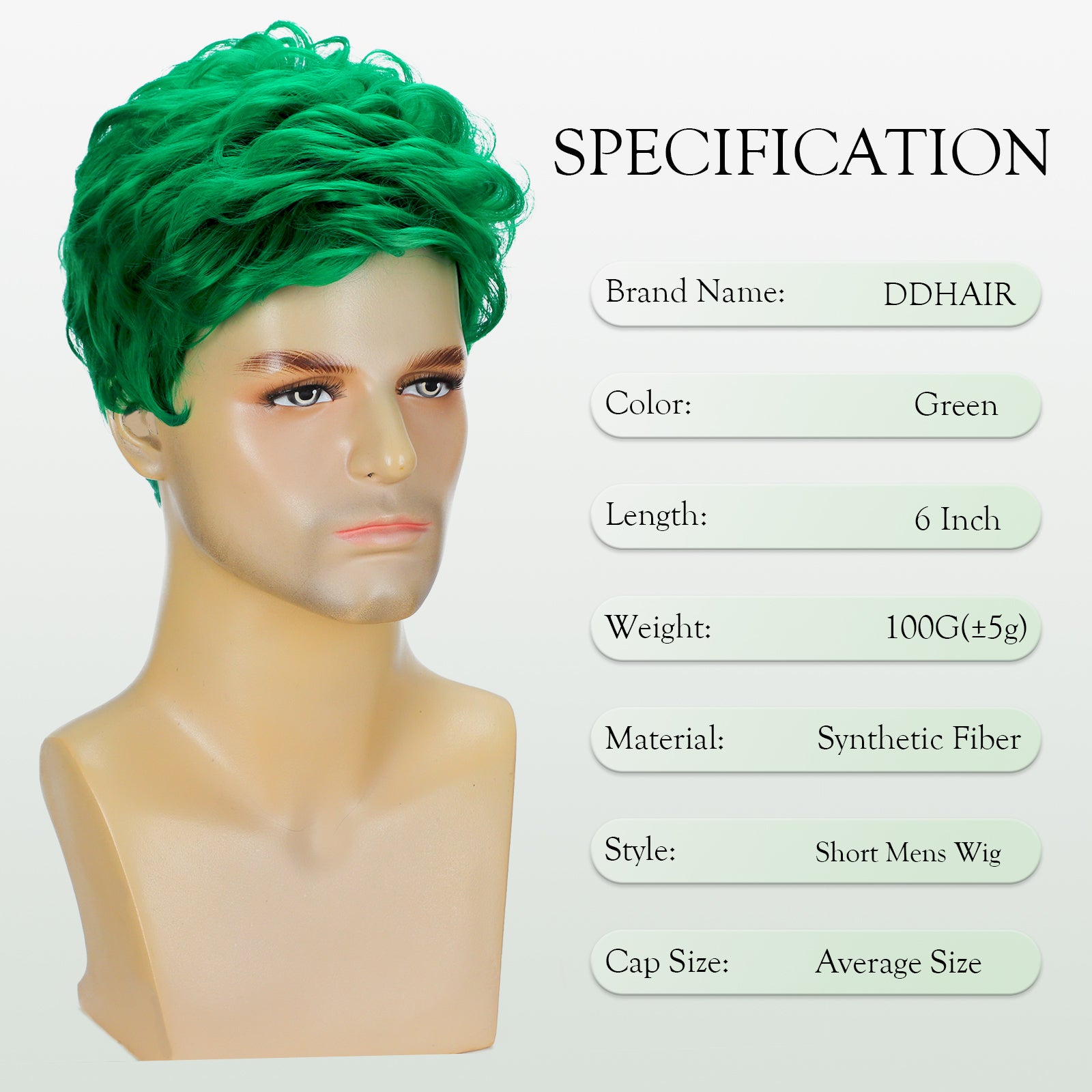 Lightweight & Breathable Men's Wig – Heat-Resistant Synthetic Material