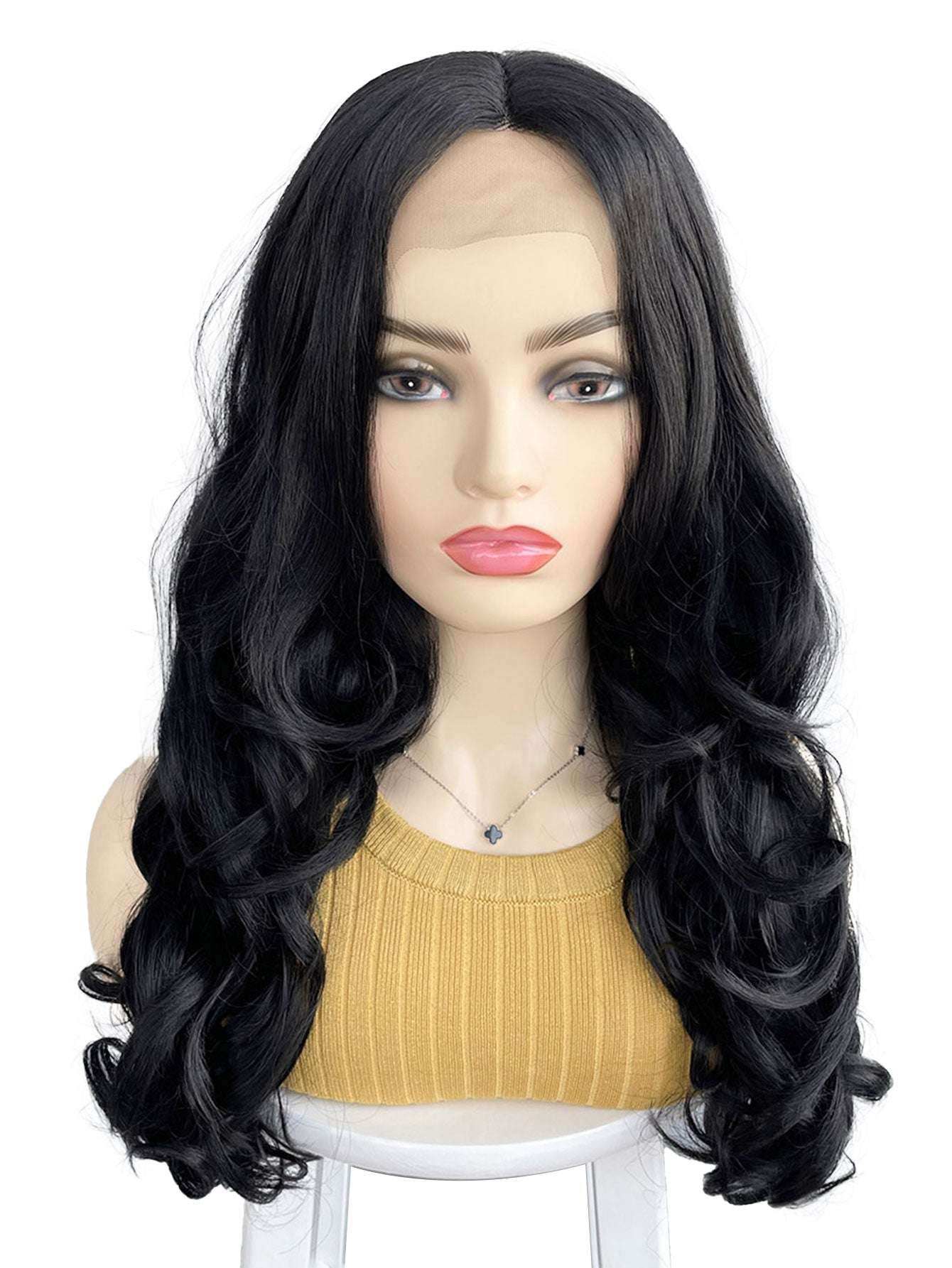 Elegant Long Black to  Wig  - Heat-Resistant Synthetic Hair,  Natural Look for Fashionable Women, 200% Density, Body Wave Style