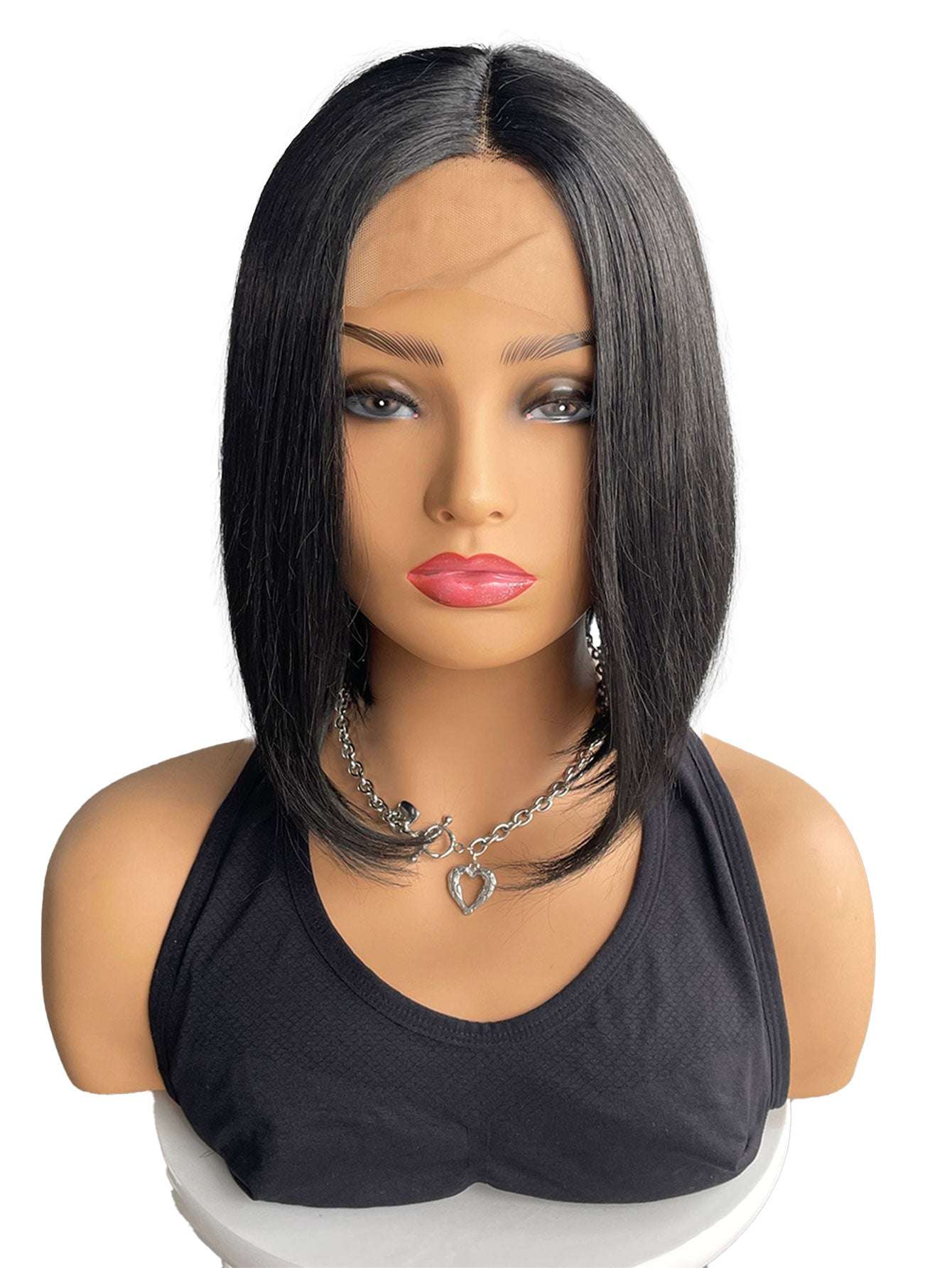 Resistant Short Bob Synthetic Lace Front Wig 10" - Fashionable & Versatile for All Occasions