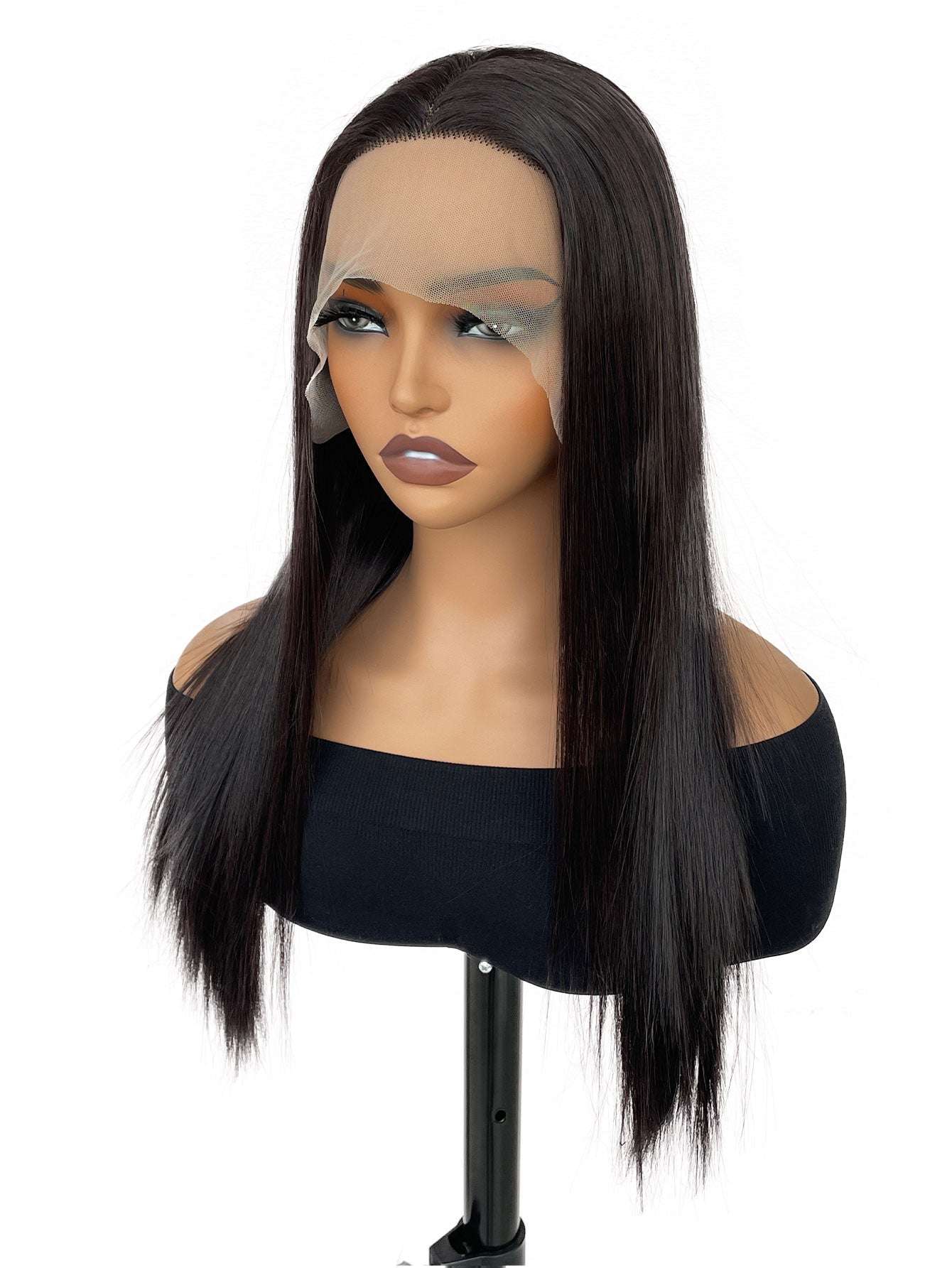 13x4x1 Lace Front Wig - Heat-Resistant Synthetic Hair, Pre-Cut, 200% Density, Wear and Go for Straight Hair