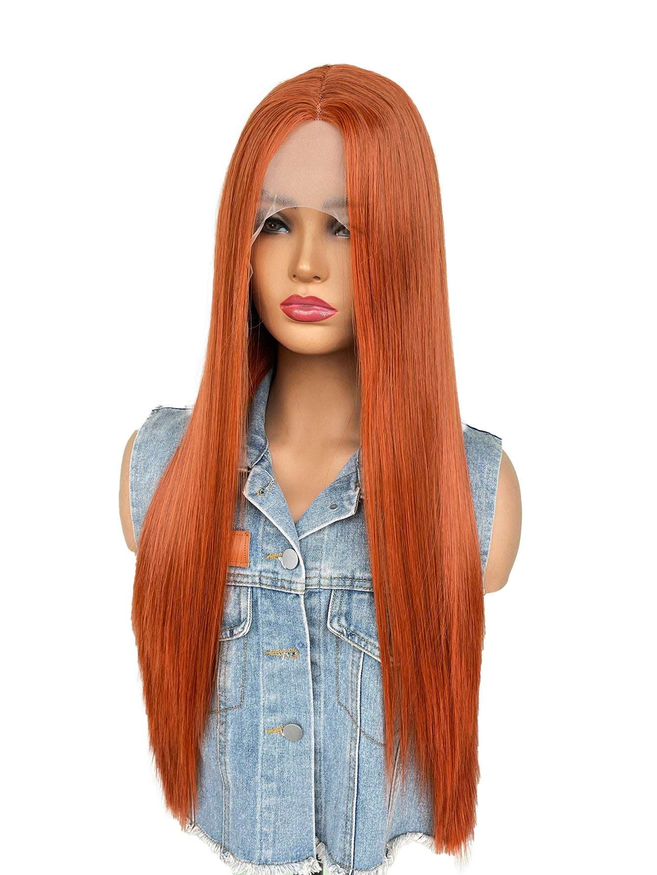 13x4x1 Lace Front Wig - Heat-Resistant Synthetic Hair, Pre-Cut, 200% Density, Wear and Go for Straight Hair