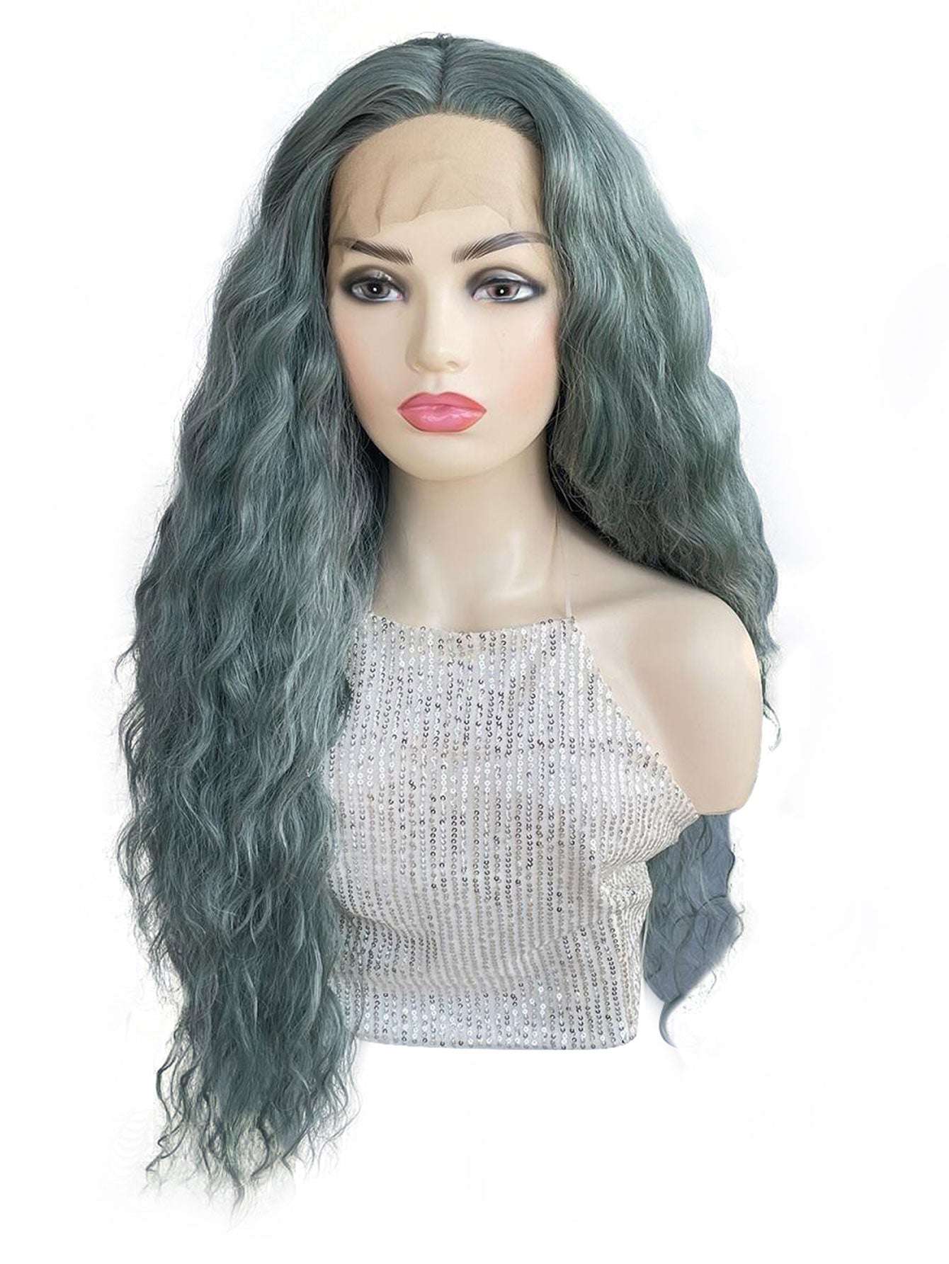 Green Pixie Long Wig Vibrant Green 200% Body Wave Wig  - High-Density Synthetic Hair for Women, Fashionable and Natural Look, Available