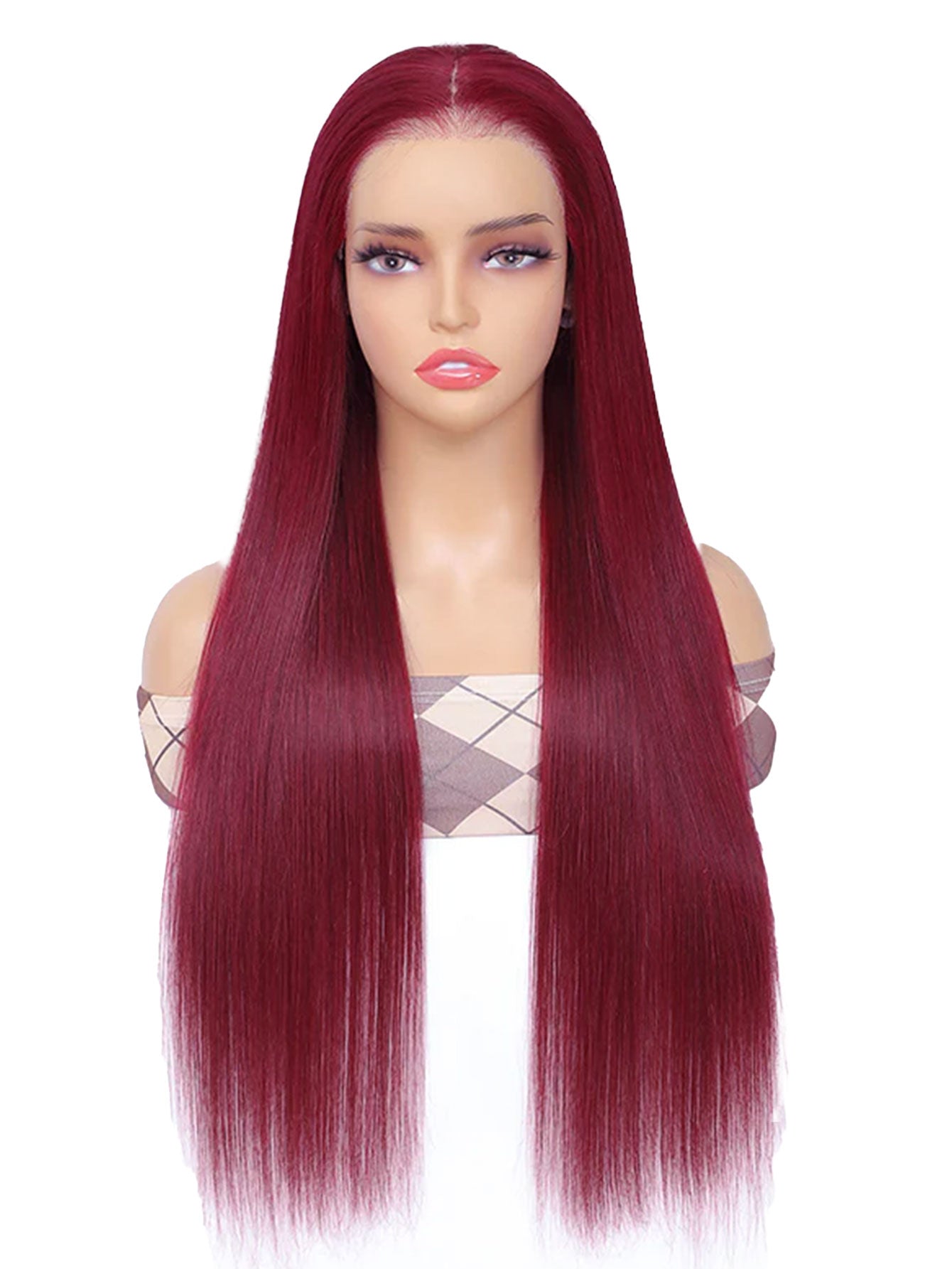 13*4*1 T-Part 99J Synthetic Lace Front Wig Super Long Straight Burgundy BUG Synthetic Wigs For Women Daily Wear 32 Inch