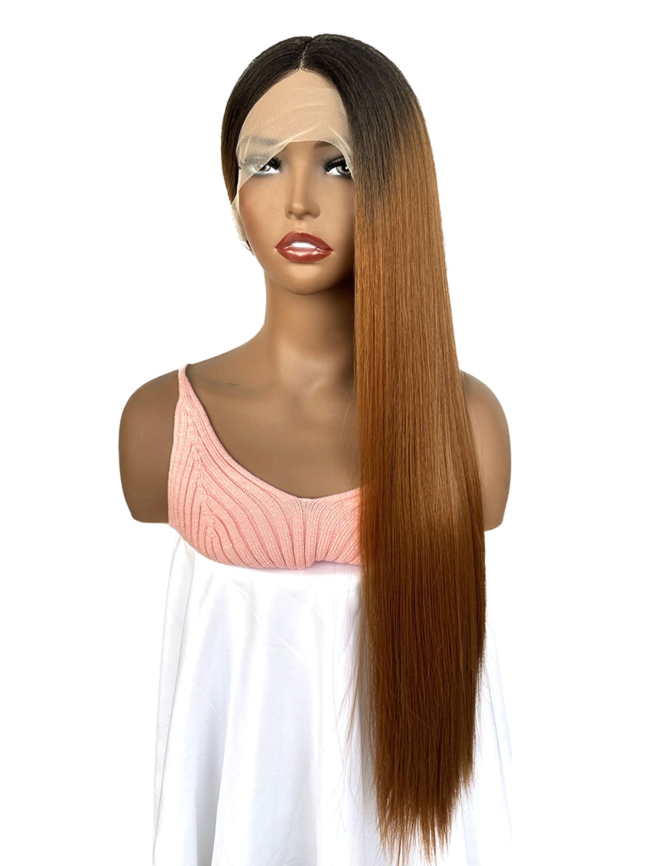 T30# Heat-Resistant Synthetic T-Part Wig 13*4*1 HD Lace Front Super Long Straight for Office/Daily
