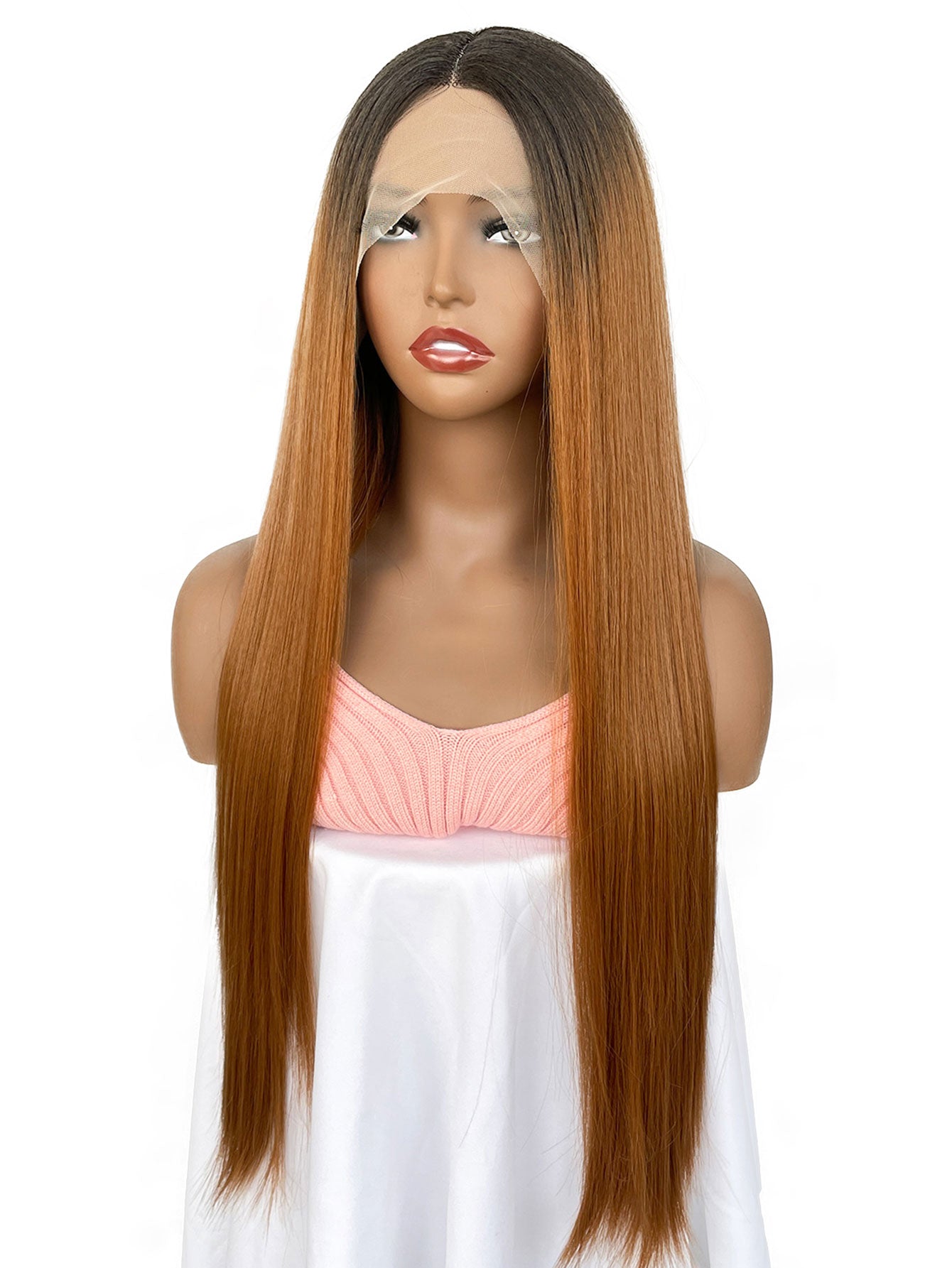 T30# Heat-Resistant Synthetic T-Part Wig 13*4*1 HD Lace Front Super Long Straight for Office/Daily