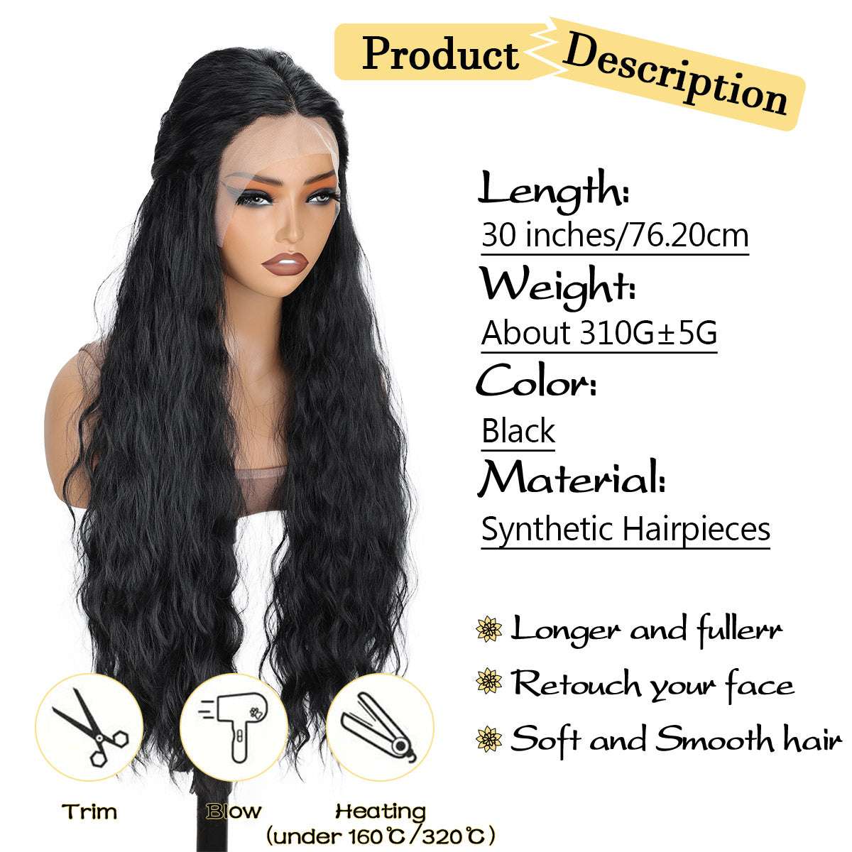 13x4 Front Lace Wig – Soft HD Lace, Perfect for Daily Use