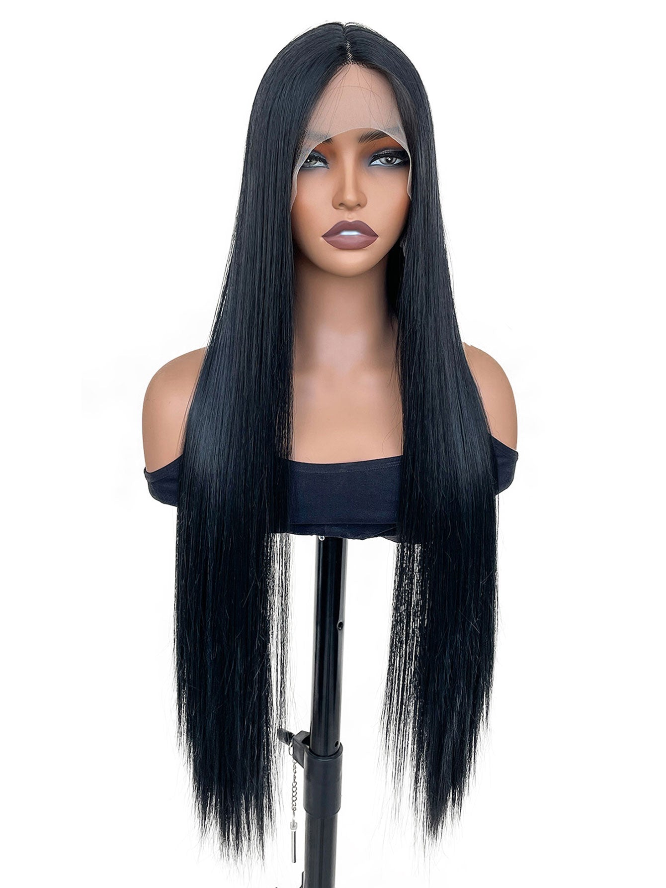 13*4*1 T-Part  1b# Synthetic Lace Front Wig Super Long Straight  Women Daily Wear