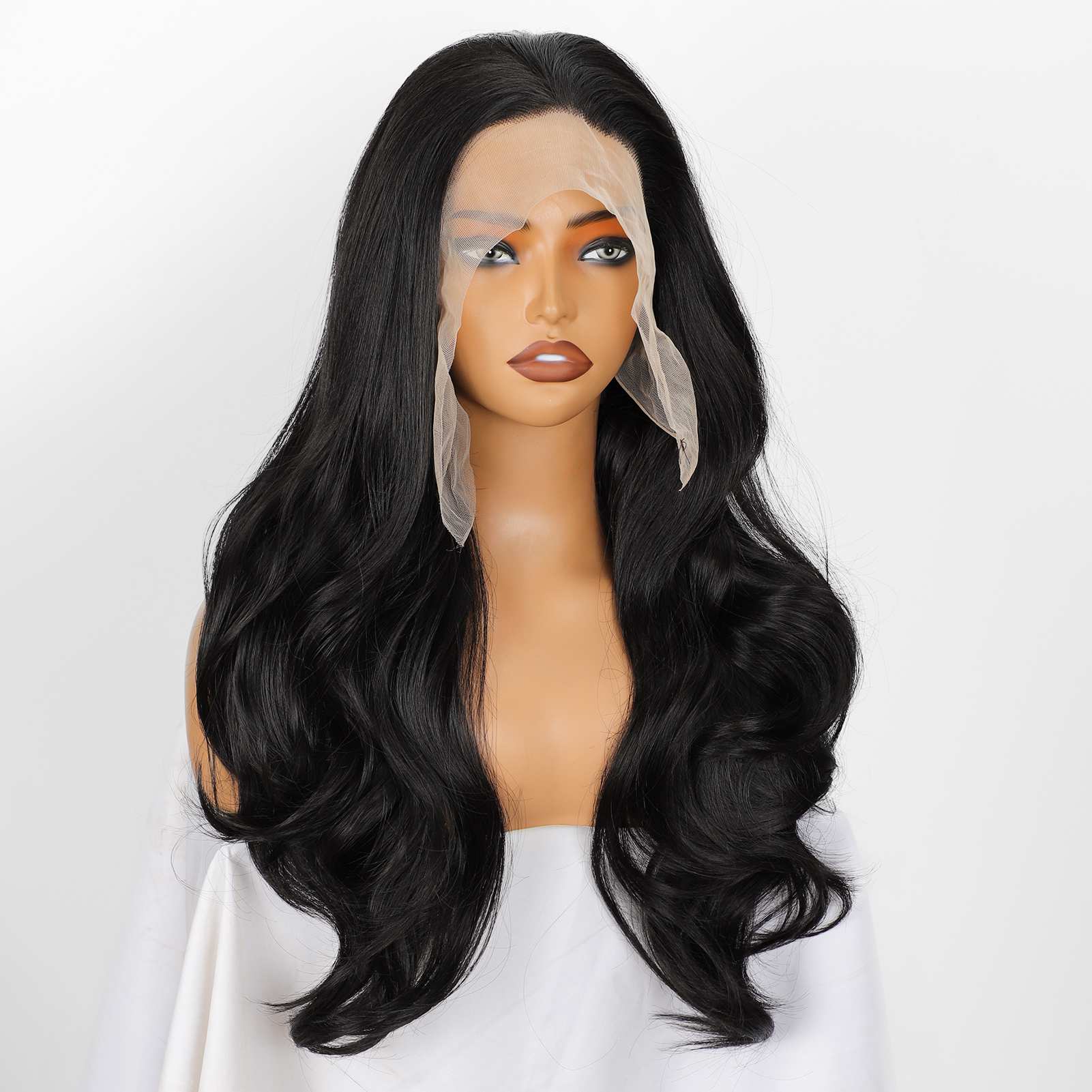 13*6 Fluffy, heat - resistant synthetic realistic hair HD Lace Front Super Long body wave strands multiple colors to choose from