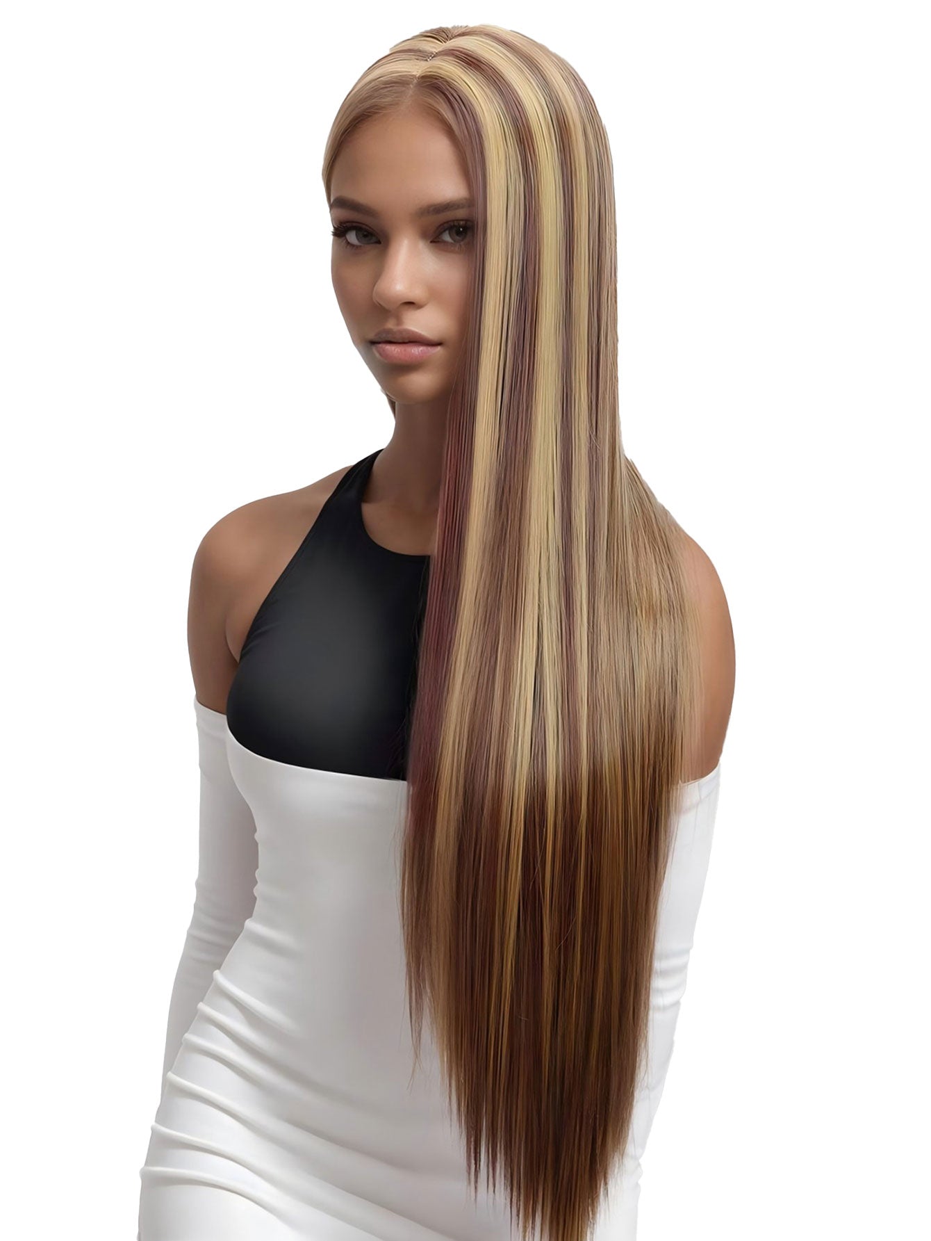 13*4*1 Fluffy, heat - resistant synthetic realistic hair HD Lace Front Super Long Straight strands multiple colors to choose from