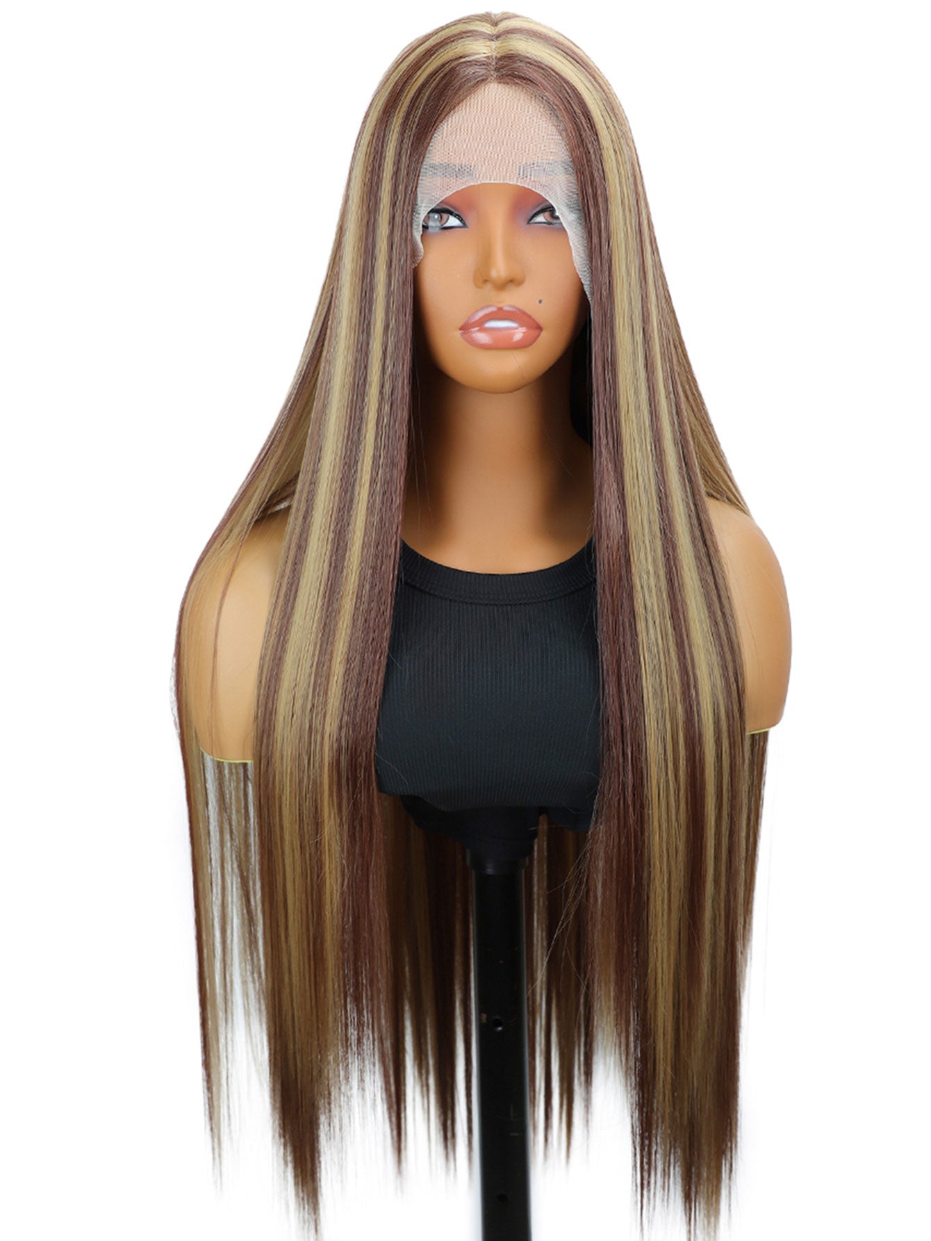 13*4*1 Fluffy, heat - resistant synthetic realistic hair HD Lace Front Super Long Straight strands multiple colors to choose from