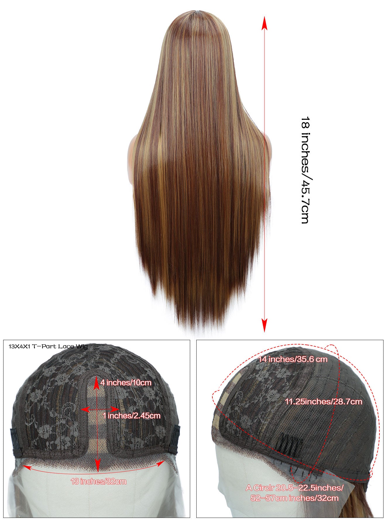 Beginner-Friendly 2633# 13*4*1 T-Synthetic Wig  30" Straight Yaki Texture Natural-Looking Everyday Wear