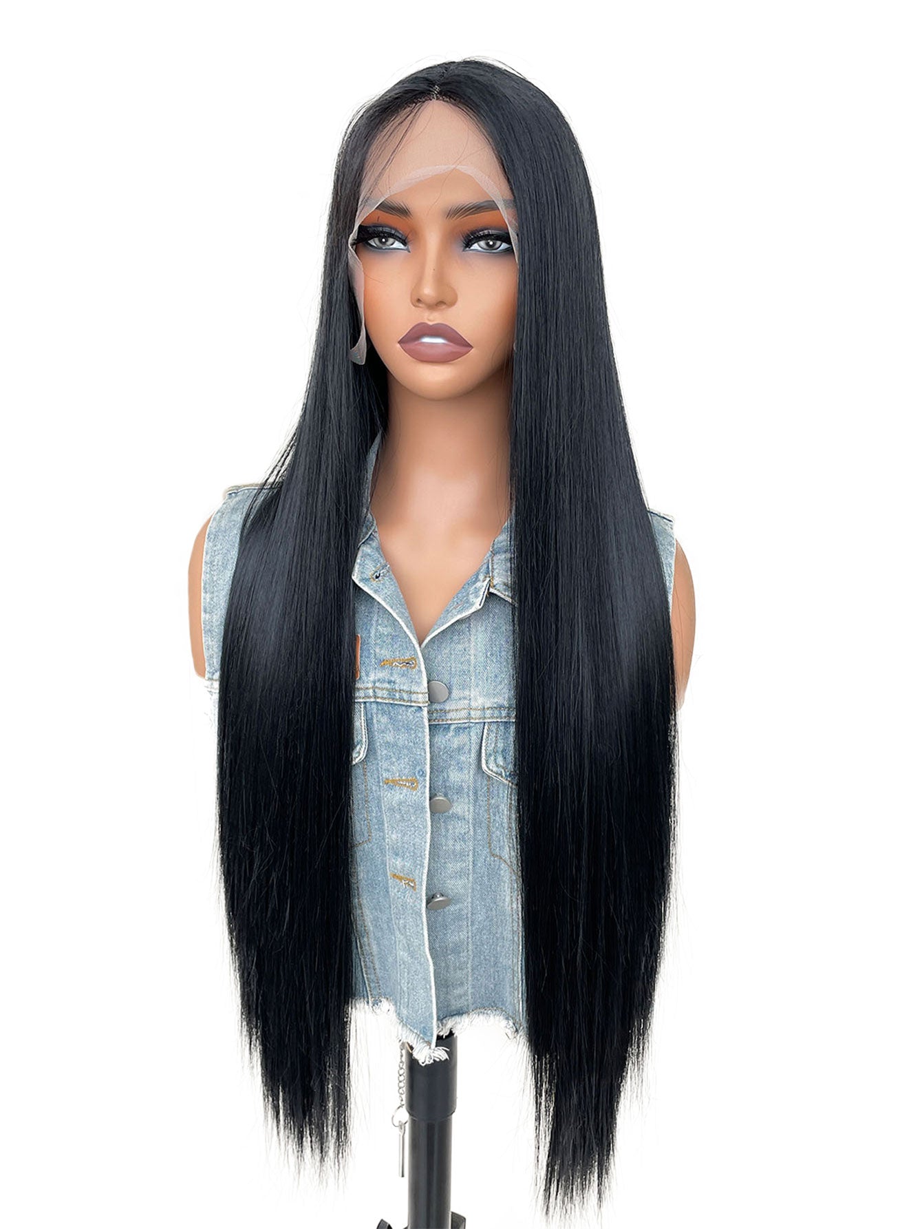 13*6 Fluffy, heat - resistant synthetic realistic hair HD Lace Front Super Long Straight strands multiple colors to choose from