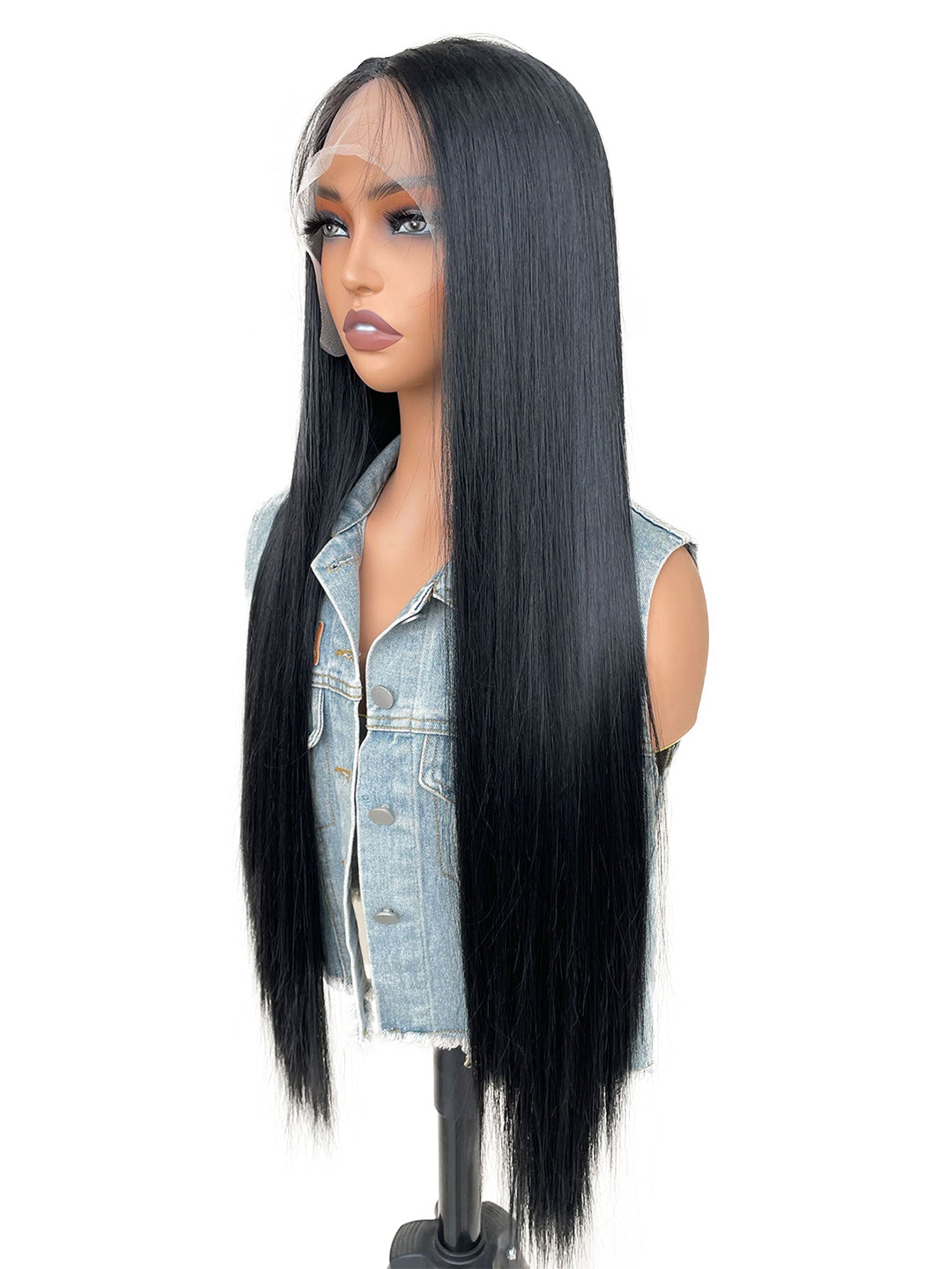 13*6 Fluffy, heat - resistant synthetic realistic hair HD Lace Front Super Long Straight strands multiple colors to choose from