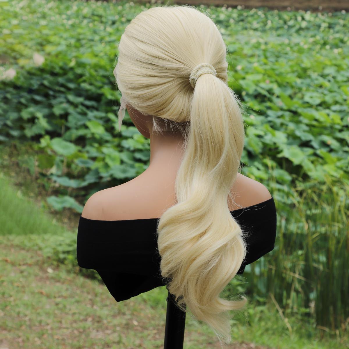 13*6 Fluffy, heat - resistant synthetic realistic hair HD Lace Front Super Long body wave strands multiple colors to choose from