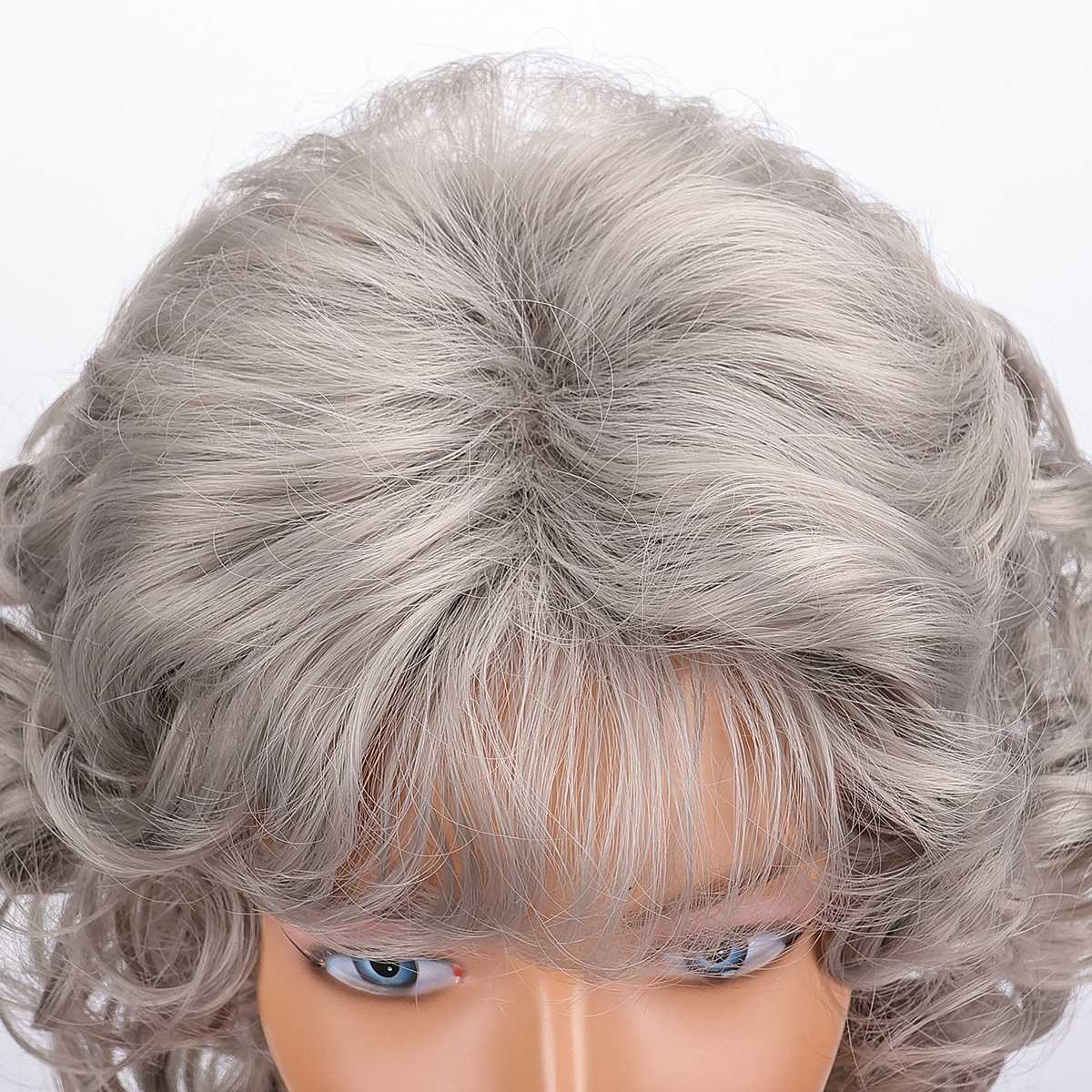 Short curly wig side bangs curly wave hair synthetic wig