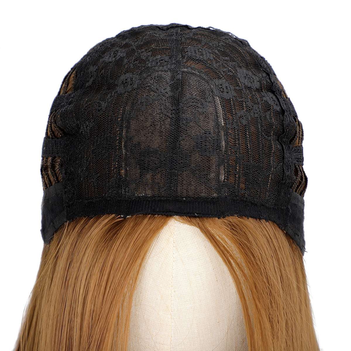 Women'S Hippie Style Wig - Only Wig, Long Straight Synthetic Orange Ginger Brown Cosplay Wig, Heat Resistant Rose Net, 100% Density - Perfect for 60s, 70s, 80s Women Rock Band Disco Cosplay, Halloween and Part