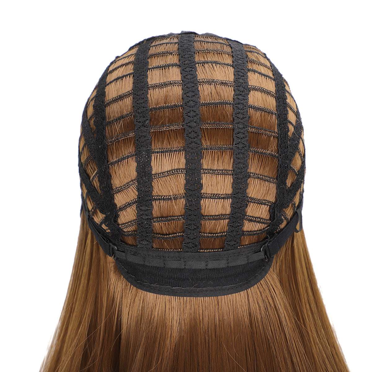 Women'S Hippie Style Wig - Only Wig, Long Straight Synthetic Orange Ginger Brown Cosplay Wig, Heat Resistant Rose Net, 100% Density - Perfect for 60s, 70s, 80s Women Rock Band Disco Cosplay, Halloween and Part