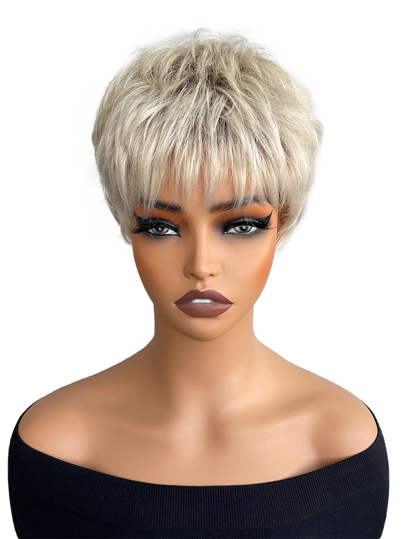 Youthful girl multi - colored wig - Fluffy, heat - resistant synthetic realistic hair strands, with multiple colors to choose from