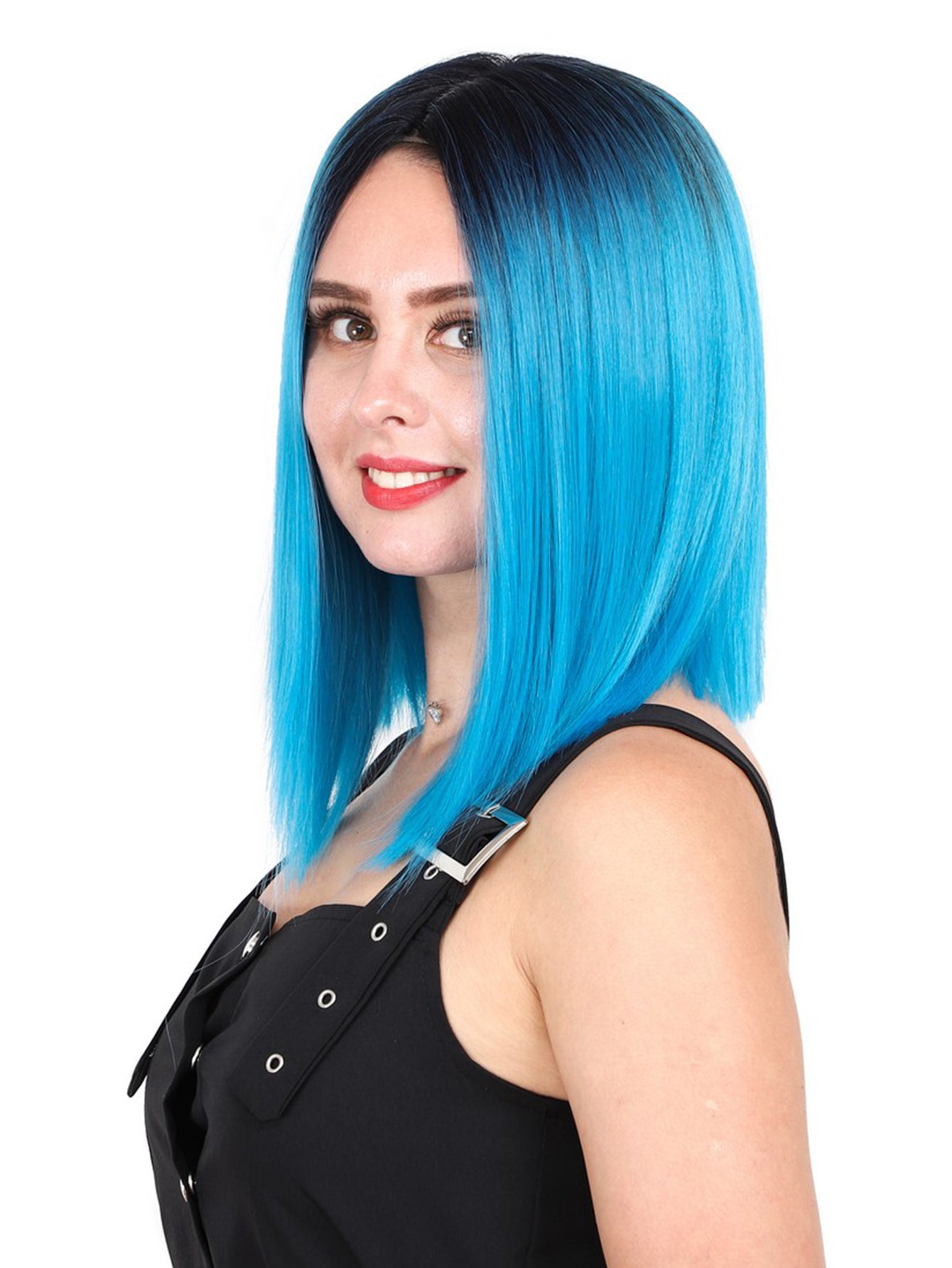 Factory direct sales. 12inch fashionable bob straight hair wigs made of heat - resistant fiber. Multiple colors available