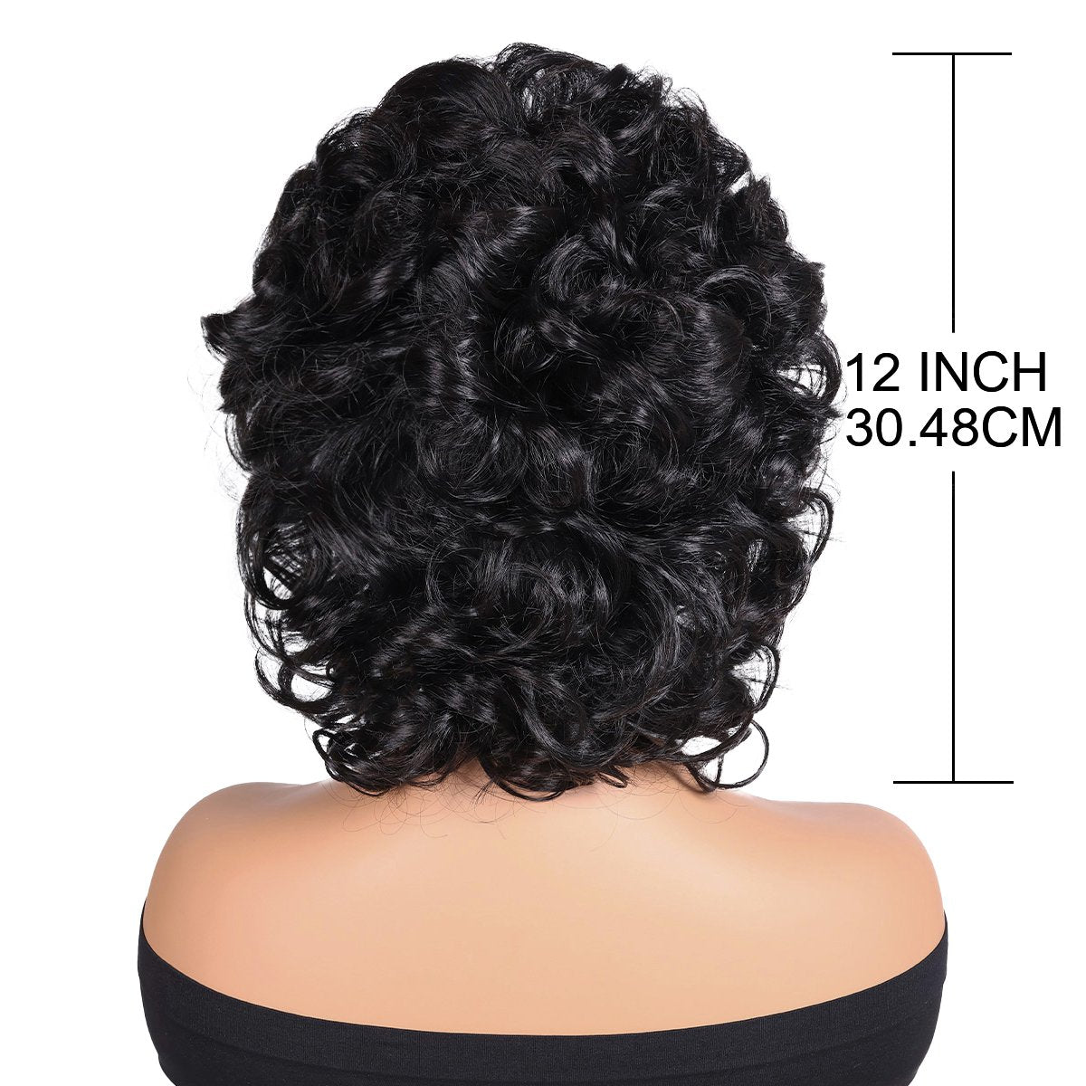 Short curly wig side bangs curly wave hair synthetic wig