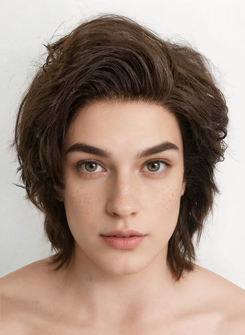 Stranger things Steve Harrington Brunette Wavy Lace Front Synthetic Men's Wig