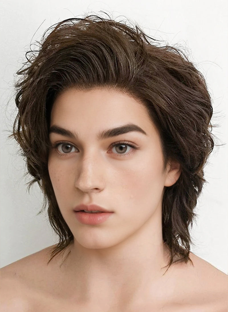 Stranger things Steve Harrington Brunette Wavy Lace Front Synthetic Men's Wig