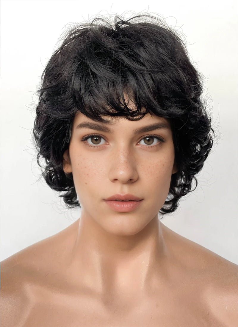 Stranger Things Mike Wheeler Black Curly Synthetic Men's Wig