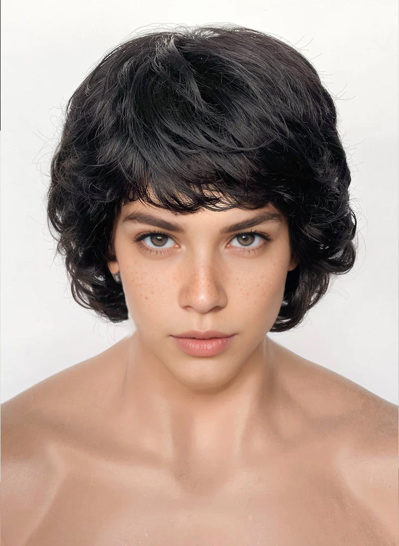 Stranger Things Mike Wheeler Black Curly Synthetic Men's Wig