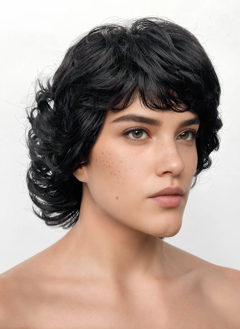 Stranger Things Mike Wheeler Black Curly Synthetic Men's Wig