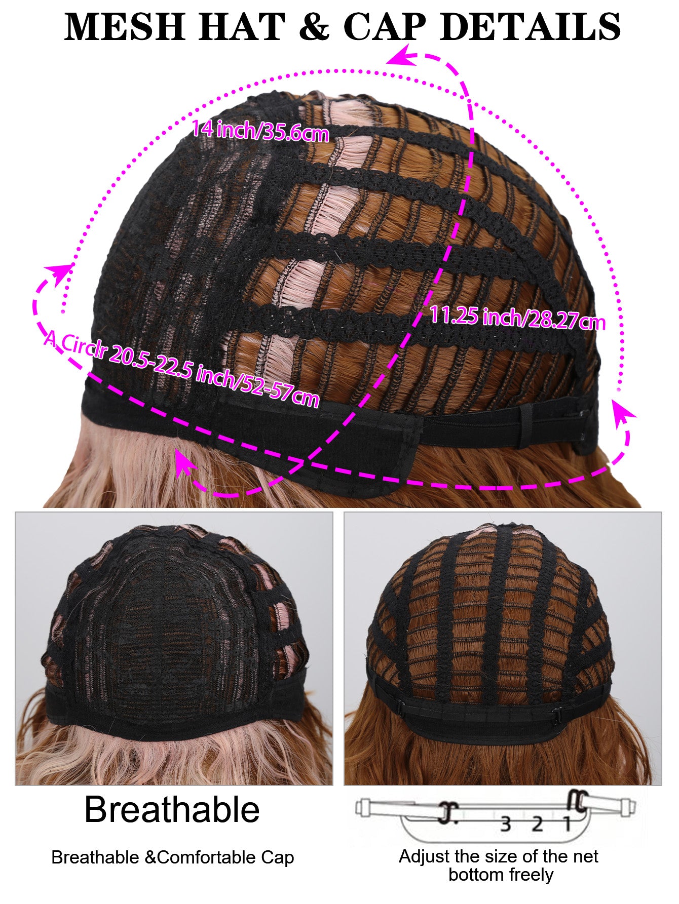 Top Heat-Resistant Synthetic Simulation  Elegant 16-Inch Mixed Color Wig for Women - Fluffy, Heat Resistant Synthetic Hair  Women Girls Daily Wear Party