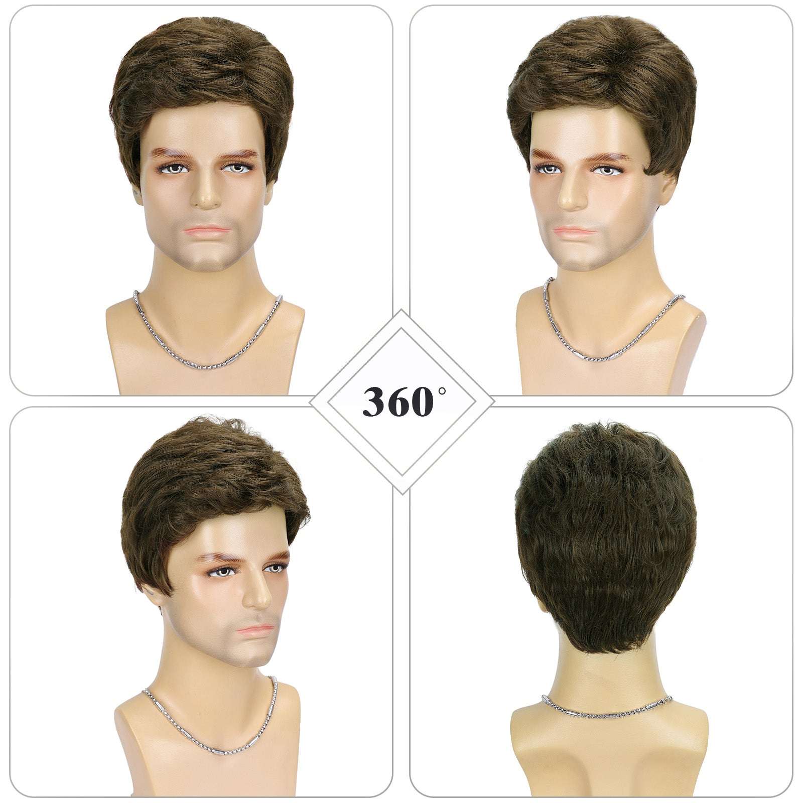 Tangle-Free Men's Wig – Durable Heat-Resistant Synthetic Hair
