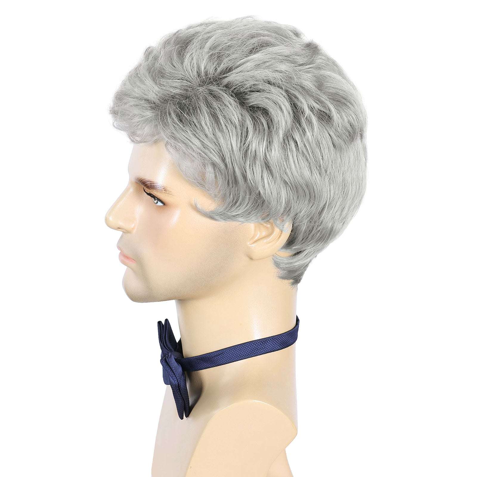 British Style Men's Wig – Heat-Resistant Material, Natural Wavy Design
