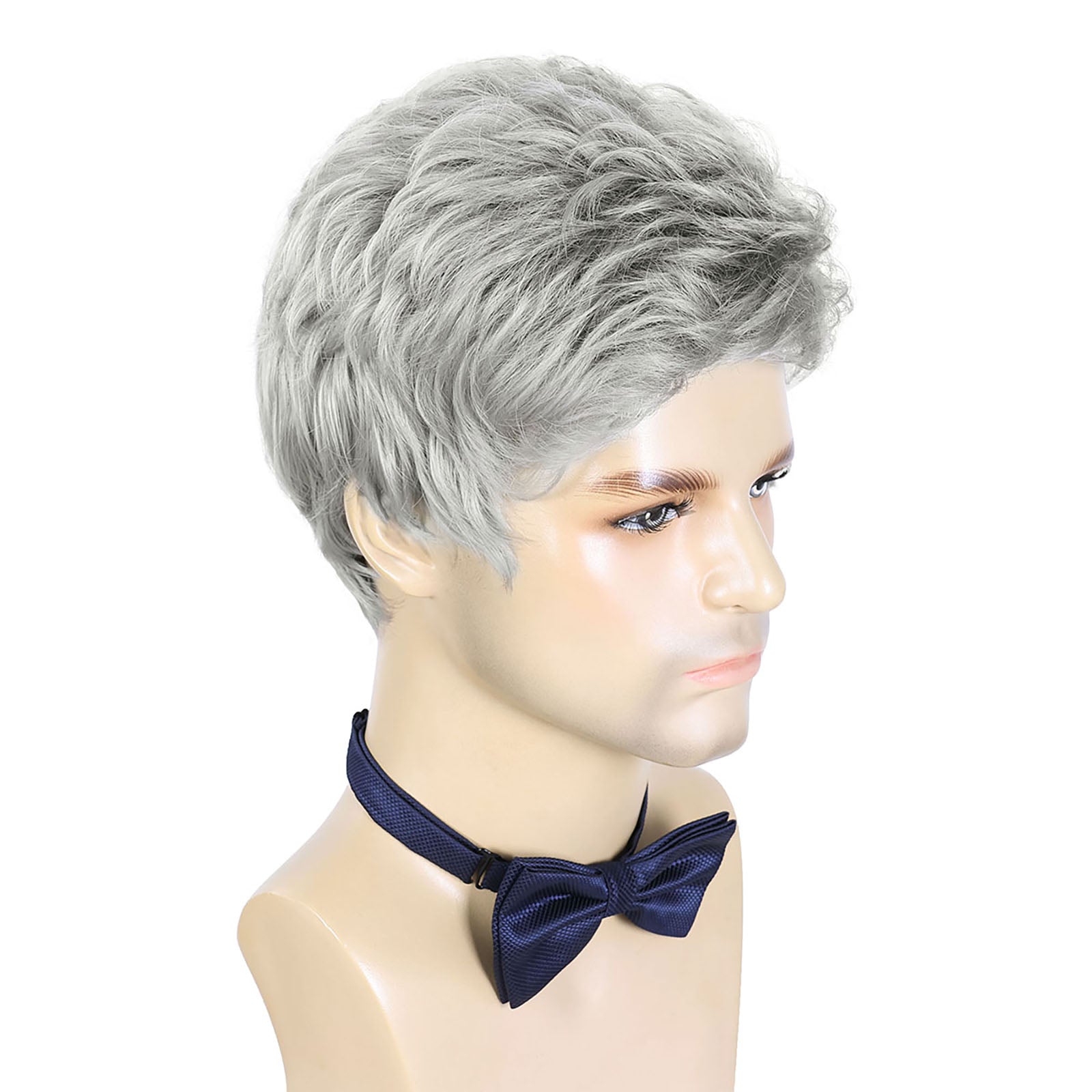 British Style Men's Wig – Heat-Resistant Material, Natural Wavy Design